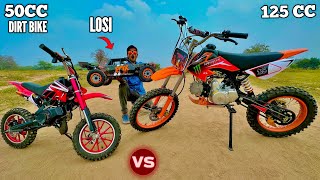 RC Losi DBXLEE Vs 125cc Dirt Bike Vs 50cc Dirt Bike  Chatpat toy tv [upl. by Antonie933]