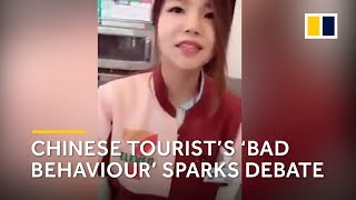 Chinese tourist’s ‘bad behaviour’ sparks debate [upl. by Nohtiek977]