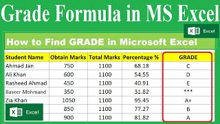 How to Find GRADE in Microsoft Excel [upl. by Ijok136]