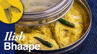 Ilish Bhapa Shorshe Diye—Bengali Recipe of Steamed Hilsa in MustardCoconut Paste—Easy Ilish Recipe [upl. by Treblihp]