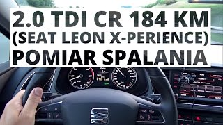 SEAT Leon XPerience 20 TDI 184 KM AT  pomiar spalania [upl. by Alcock]