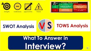 Difference Between SWOT and TOWS Analysis  SWOT analysis Vs TOWS Analysis [upl. by Fruin]