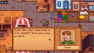 Stardew Valley Fair  Putting Mayor Lewis Lucky purple underwear into the Grange Display [upl. by Arundel]