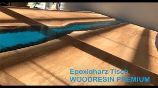 Epoxidharz Tisch selber bauen  Anleitung  WOODRESIN PREMIUM [upl. by Ahtreb988]