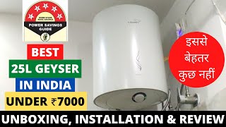 BEST 25L GEYSER IN INDIA UNDER RS 7000  VGUARD DIVINO UNBOXING INSTALLATION amp REVIEW [upl. by Sarid]