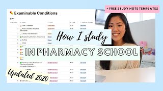 How I Study in Pharmacy School  Drug Memorization tips  FREE study template Updated 2020 Version [upl. by Zetram]