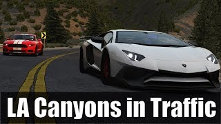 LA Canyons Lamborghini Run in Traffic Assetto Corsa [upl. by Dosi]