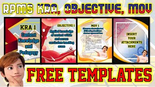 RPMS PORTFOLIO KRA OBJECTIVES MOVs AND ATTACHMENTS FREE TEMPLATE COVERS [upl. by Eniawed]