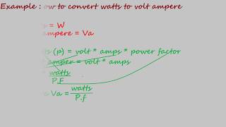 How to convert watts to volt ampere  electrical formulas [upl. by Flyn]