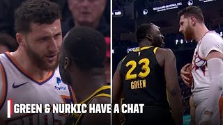 Draymond Green and Jusuf Nurkic exchange words after a foul  NBA on ESPN [upl. by Treat]