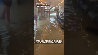 Water rises in Sea Isle on Galvestons West End as Potential Cyclone One moves through the Gulf [upl. by Deery680]