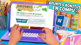 Haz APUNTES BONITOS en tu COMPU 🤩 ¡FÁCIL ✄ Craftingeek [upl. by Cassaundra311]