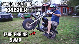 Crusher Mini Bike Build  20 Mini Bike Gets a Tillotson 225 [upl. by Selrahc]