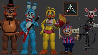 FNaF 2 Pack for Prisma 3D  Improved Low Poly models prisma3d fnaf [upl. by Maiah]