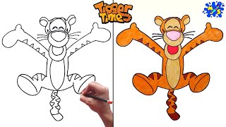 How to Draw Tigger  Easy Step by Step shorts [upl. by Brighton]