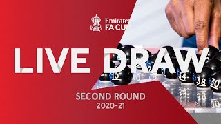 LIVE  Emirates FA Cup Second Round Draw  Emirates FA Cup 2021 [upl. by Atiroc156]