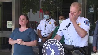 Police chief breaks down after fire crews blocked from burning Richmond home with child inside [upl. by Irrak325]