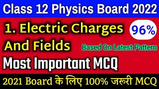 Class 12 Physics Chapter 1 MCQ  Electric Charges And Fields Important mcq  Board Exam 2022 physics [upl. by Loeb]