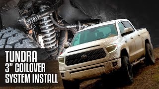 3quot Lift  Front Coilover Suspension  Toyota Tundra  Install [upl. by Sirrap]