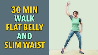 30 Min Standing Cardio Walk For A Slimmer Waist and Flatten Belly [upl. by Sumner]