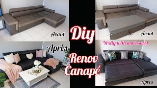 Renovation relooking dun canapé tuto How to reupholster a sofa make over an old sofa DIY ASMR tuto [upl. by Joaquin747]