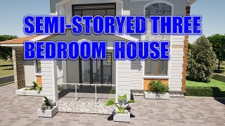 AFFORDABLE HOUSE THREE BEDROOM SEMI STOREYED HOUSE  DESIGN [upl. by Vinn]