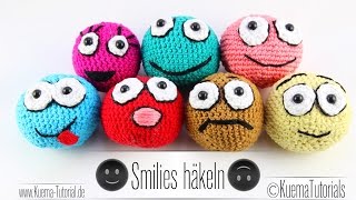 Häkeln lernen  Amigurumi BallSmilies Anfänger [upl. by Kenaz]