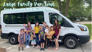 Large Family Van Tour  Ford Transit 350 XL Tour 15 Passenger [upl. by Enilrae]