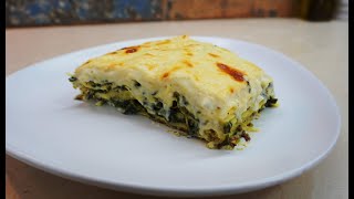 Λαζάνια φούρνου με σπανάκι και μπεσαμέλ  Lasagne with spinach  Greek Cooking by Katerina [upl. by Crudden652]