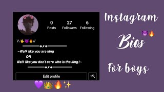 Attitude bios for boys Instagram ❤️✨bios ideas for boys Instagram bios ideas [upl. by Akeme]