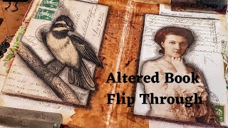 Altered Book Flipthrough in Vintage Book With Tons of Paper Ephemera [upl. by Dermott]