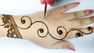 Easy Beautiful Mehndi Design  Stylish Mehndi design for hands step by step आसान गोल टिक्की मेहँदी [upl. by Narcissus]