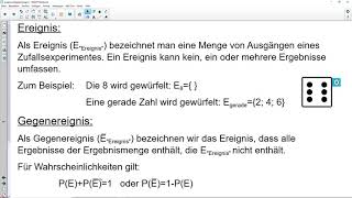 Wahrscheinlichkeitsrechnung 08 Ereignis und Gegenereignis [upl. by Gargan156]
