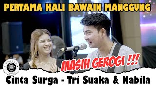 Moment Pertama Kali Bawain Lagu Cinta Surga  Tri Suaka amp Nabila Live [upl. by Merrel968]