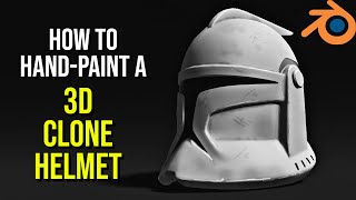 How to Texture a 3d Clone Trooper Helmet  Blender [upl. by Wilhelmina174]