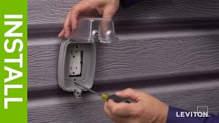 How to Install a WeatherResistant GFCI Outlet amp WeatherResistant Cover  Leviton [upl. by Sevein346]