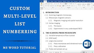 How to create amp modify Multilevel list in Word Step by step tutorial on heading numbering in Word [upl. by Kinghorn]