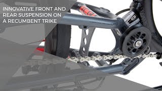 Innovative front and rear suspension on a recumbent trike [upl. by Yecrad]