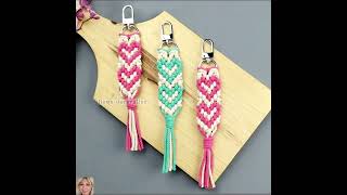 DIY Macrame Keychain Heart Design [upl. by Norrehc]