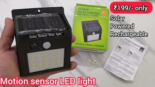 Solar Powered Motion sensor led wall light unboxing [upl. by Eilrak100]