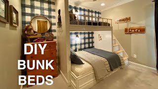 DIY BuiltIn Bunk Beds  Twin over Full [upl. by Tullius645]