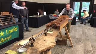 Rice Barrel Co demonstrates muzzleloading barrel rifling on a NMLRA machine [upl. by Assel]