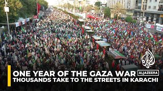 Palestinian solidarity protests Hundreds of thousands take to the streets in Karachi [upl. by Stanislaw173]