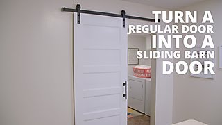 DIY Sliding Barn Door on a Budget  HGTV [upl. by Elene]