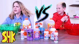 Noahs Elmers Glue Slime vs AntiSlime Bot  SuperHeroKids [upl. by Martica311]