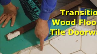 How to Transition Laminate FloorsWood Floor To Tile at Door [upl. by Fair]