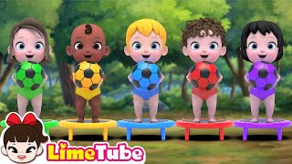 Five Little Monkeys Jumping On The Bed  Nursery Rhymes amp Kids Songs  Kindergarten  LimeAndToys [upl. by Akerboom]