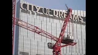 Erection of Wolffkran 700B tower crane at City of Dreams COD Hotel D in Macau [upl. by Nairbo743]