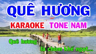 Quê Hương Karaoke Tone Nam Nhạc Sống gia huy karaoke [upl. by Melan]