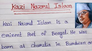 Kazi Nazrul Islam  English paragraph writing  Essay writing on Kazi Nazrul islam in english [upl. by Yenetruoc748]